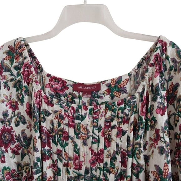 April Cornell Floral Maxi Dress Size Women's Large Boho Cottagecore Holiday - Picture 3 of 15